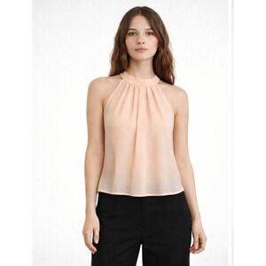 IRIS‎ Pinky Peach Halter Top Sz Lg EUC